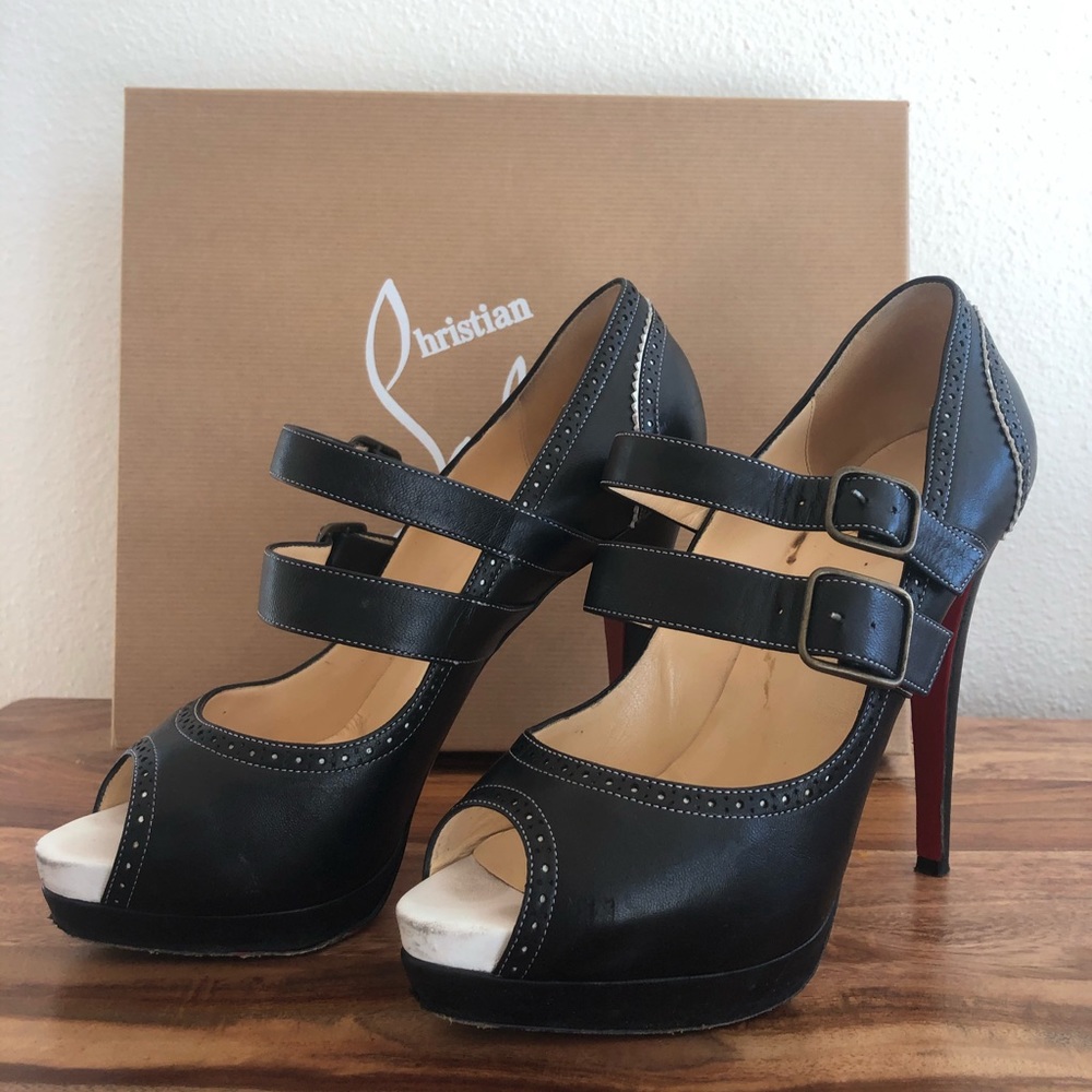Black Mary Jane style Christian Louboutin heels